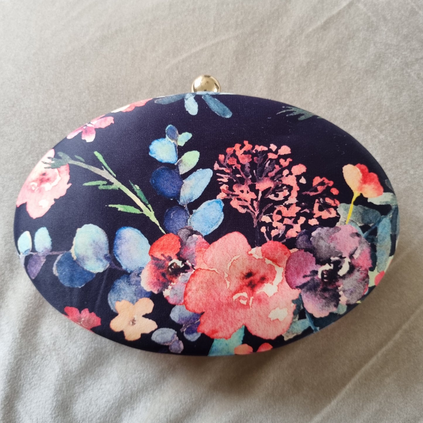 Oval Floral Clutch