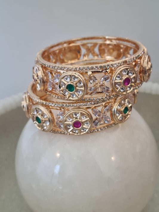 Pair of Kundan Kada Bangles