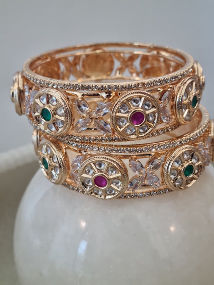 Pair of Kundan Kada Bangles