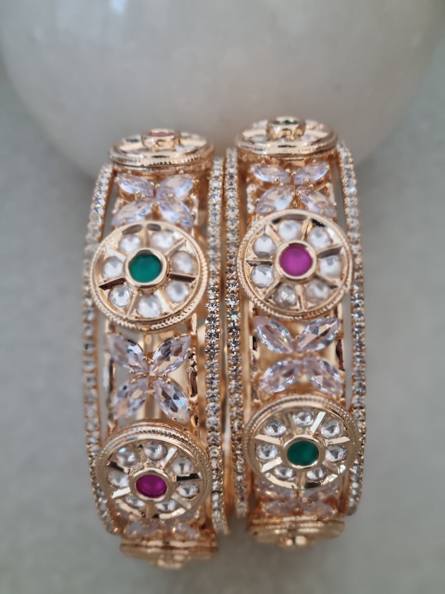 Pair of Kundan Kada Bangles