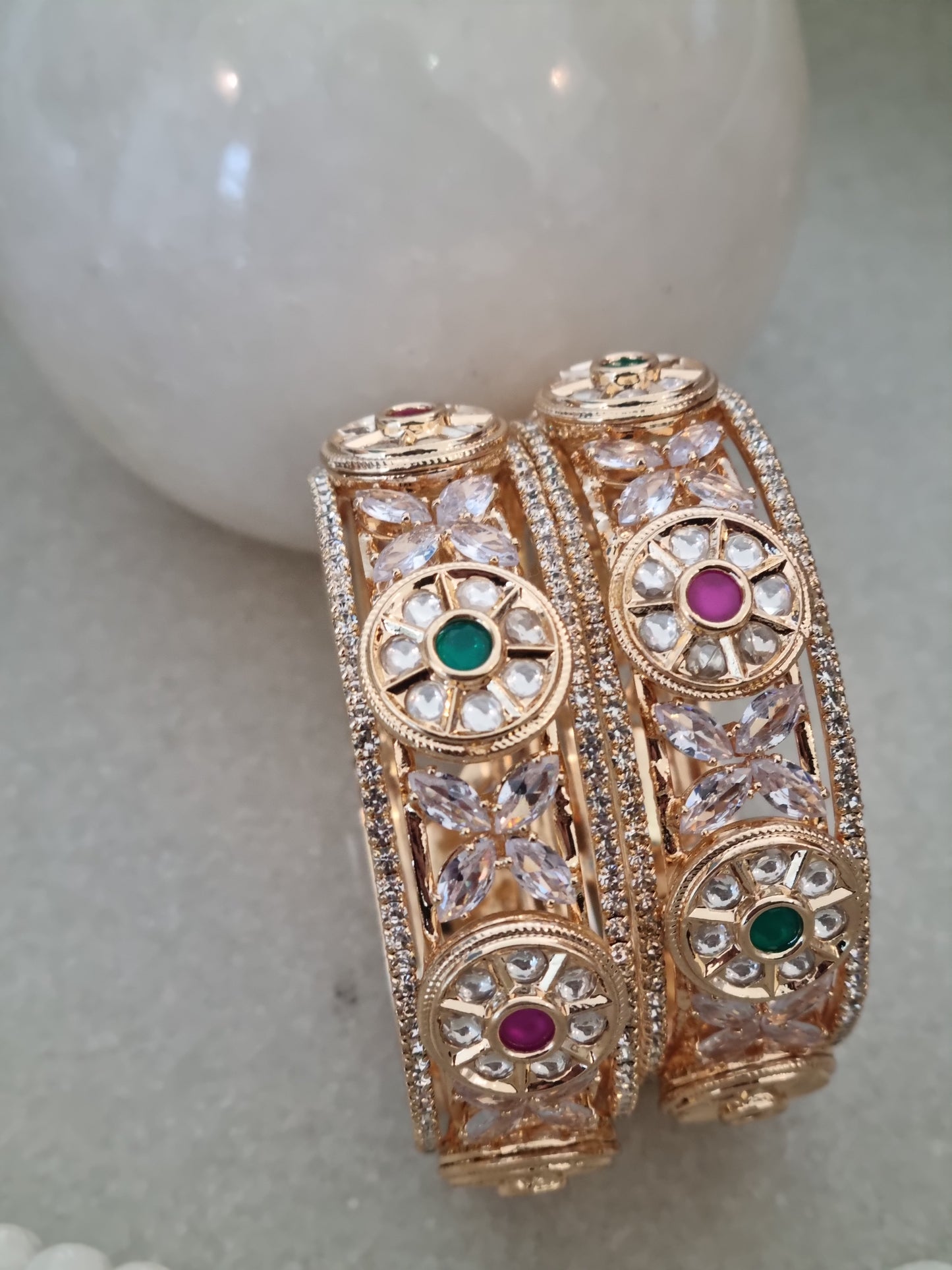 Pair of Kundan Kada Bangles