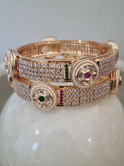 Pair of Kundan Kada Bangles