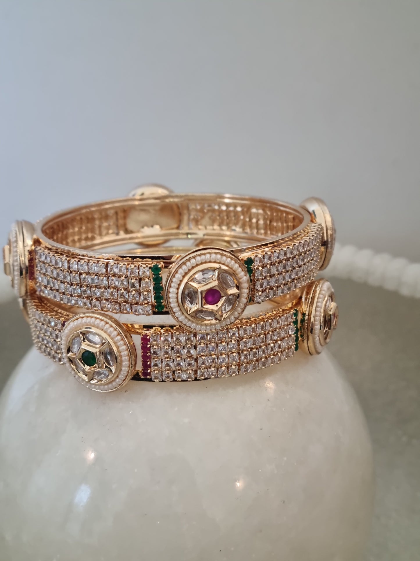 Pair of Kundan Kada Bangles