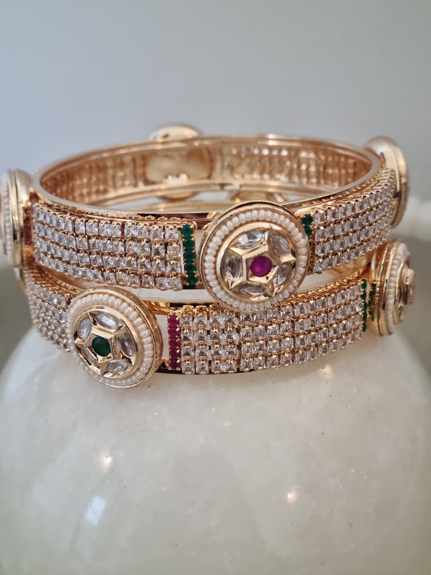 Pair of Kundan Kada Bangles