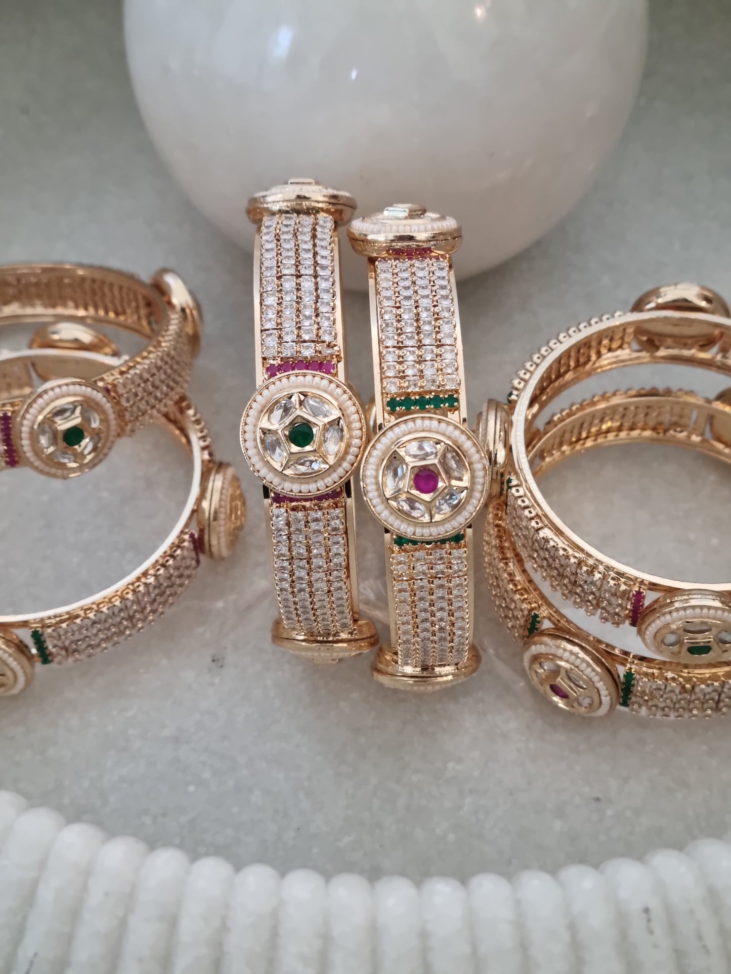 Pair of Kundan Kada Bangles